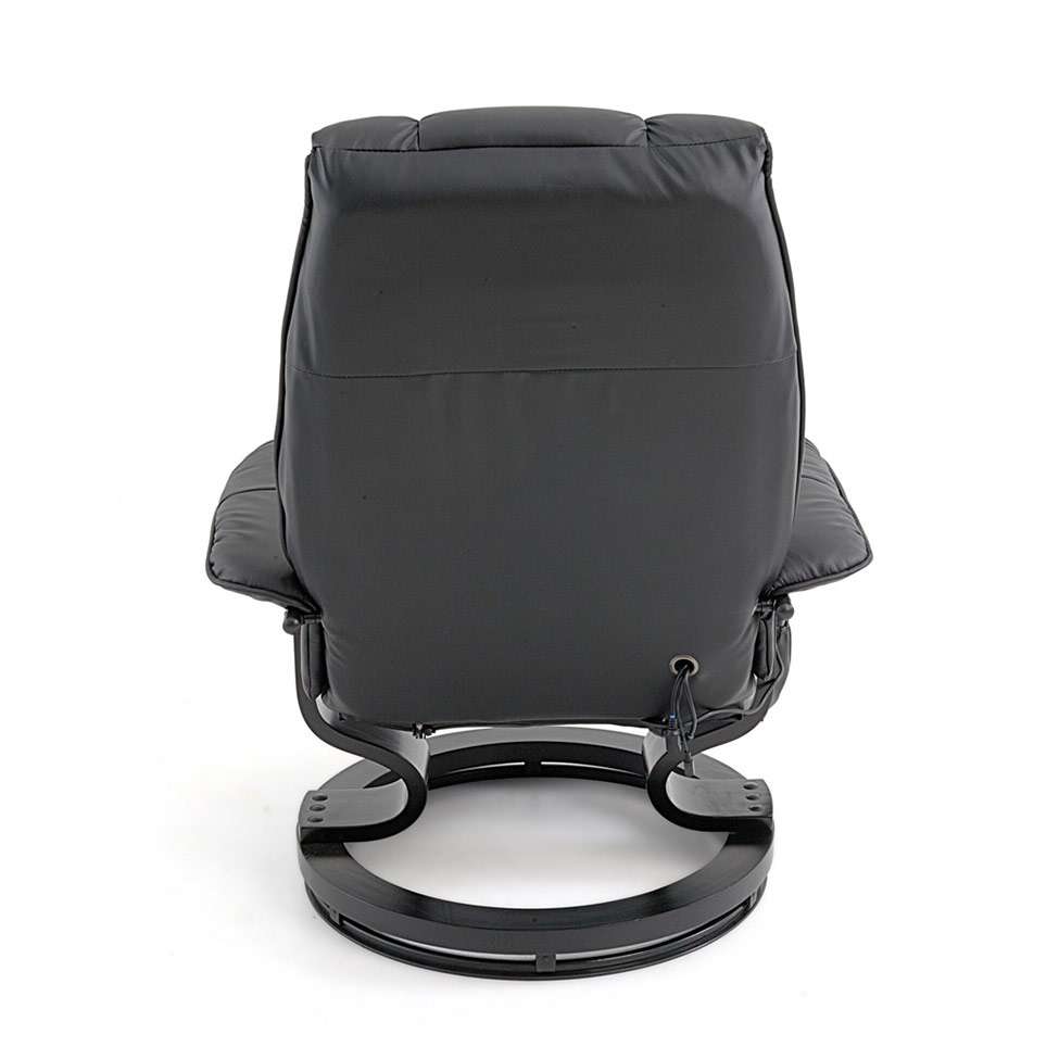 Conjunto com 2 Poltronas de Massagem com Puff Louisiana Preto