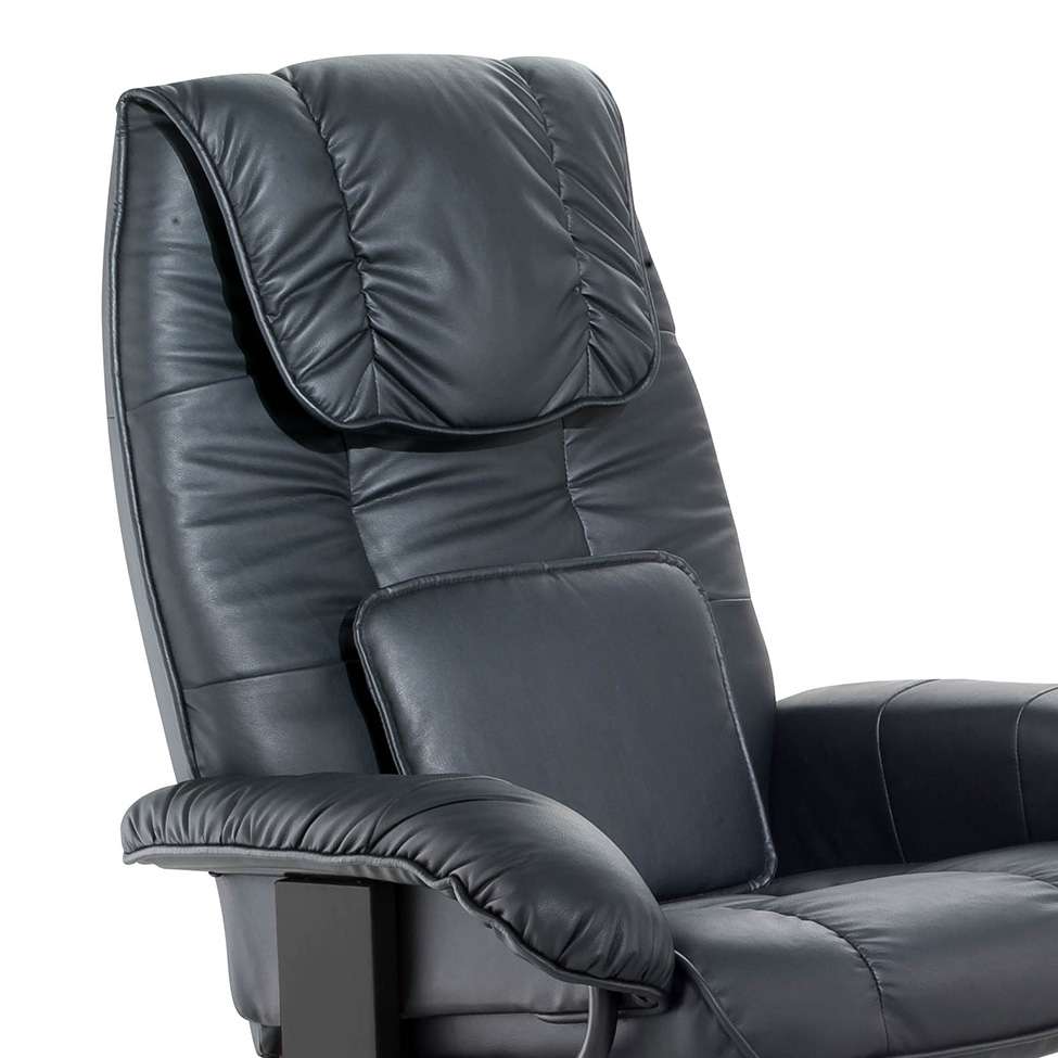 Conjunto com 2 Poltronas de Massagem com Puff Louisiana Preto