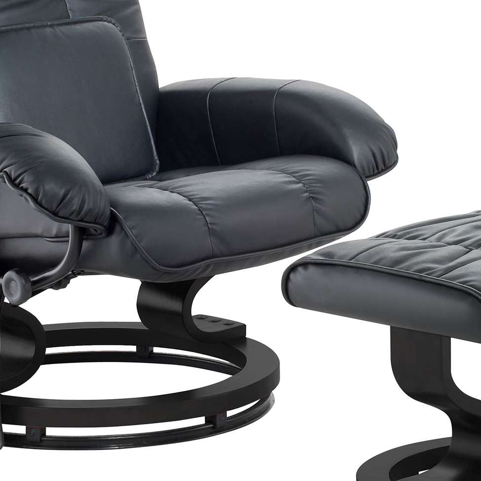 Conjunto com 2 Poltronas de Massagem com Puff Louisiana Preto