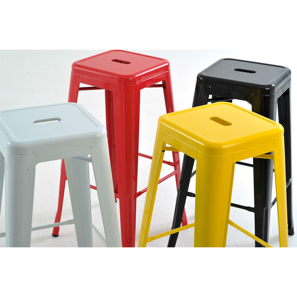 Conjunto com 4 Banquetas Iron I Amarelo