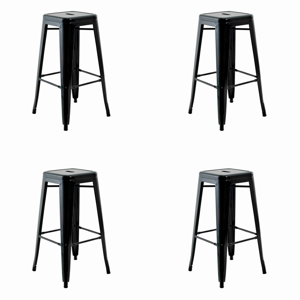Conjunto com 4 Banquetas Iron Preto