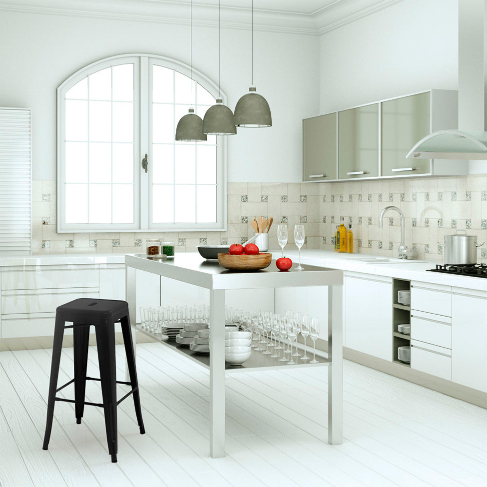 Conjunto com 4 Banquetas Iron Preto