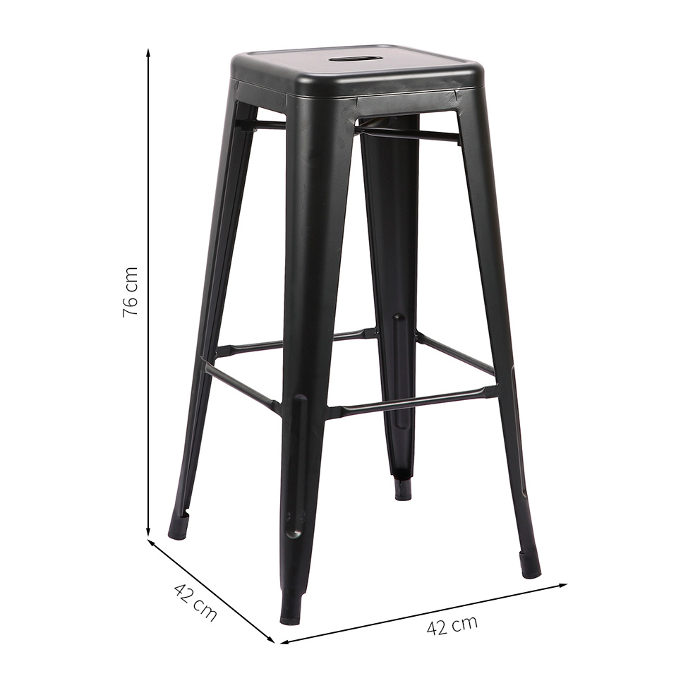 Conjunto com 4 Banquetas Iron Preto