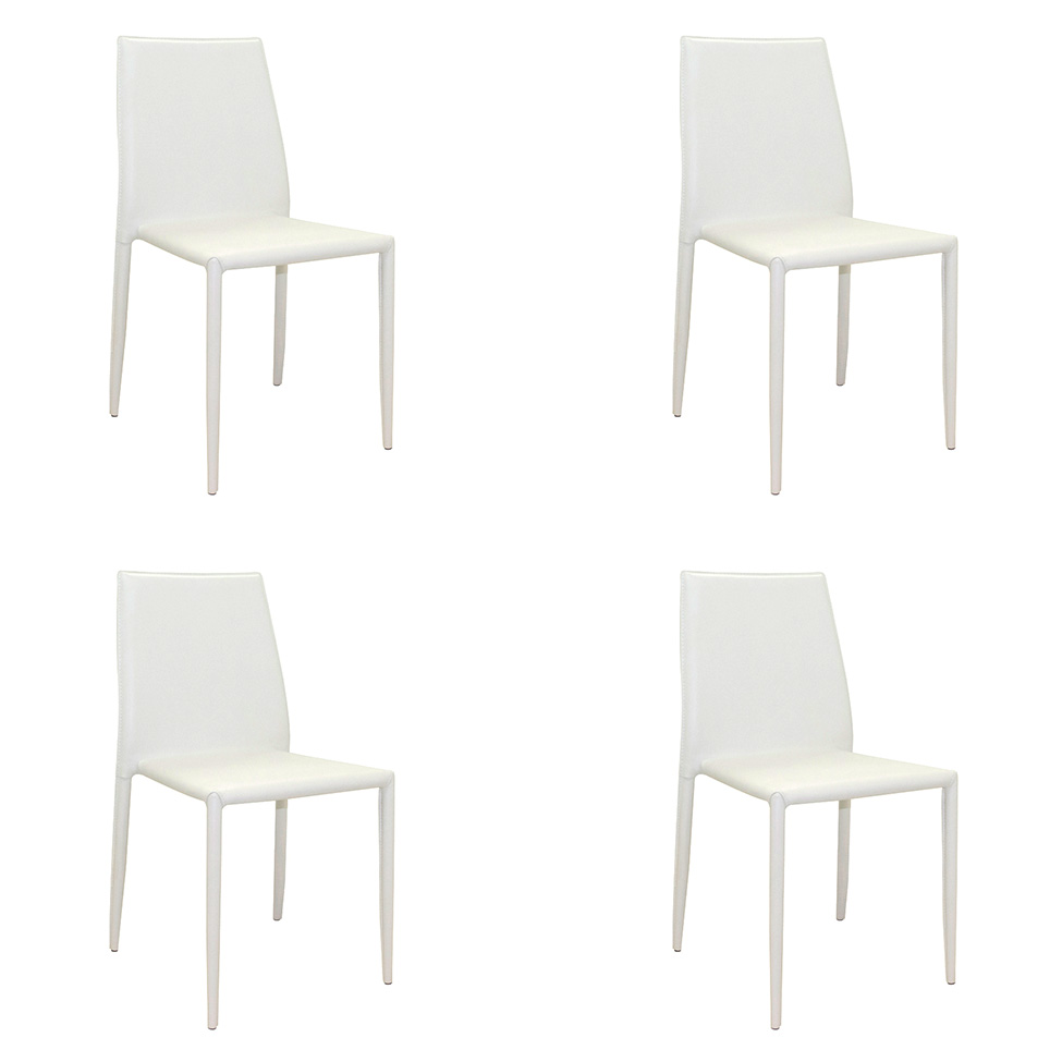 Conjunto com 4 Cadeiras Amanda I Branco