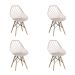 Conjunto com 4 Cadeiras Base Madeira Cloe Nude