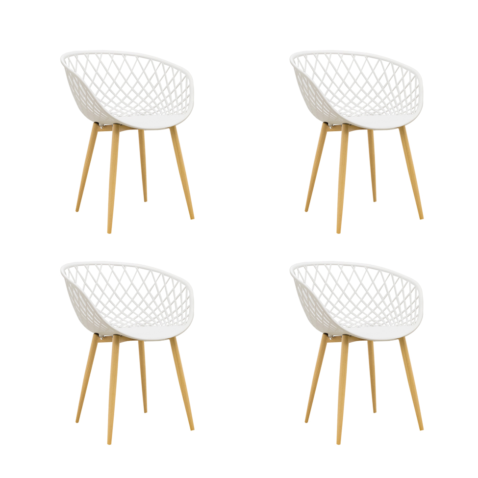 Conjunto com 4 Cadeiras Clarice Branco