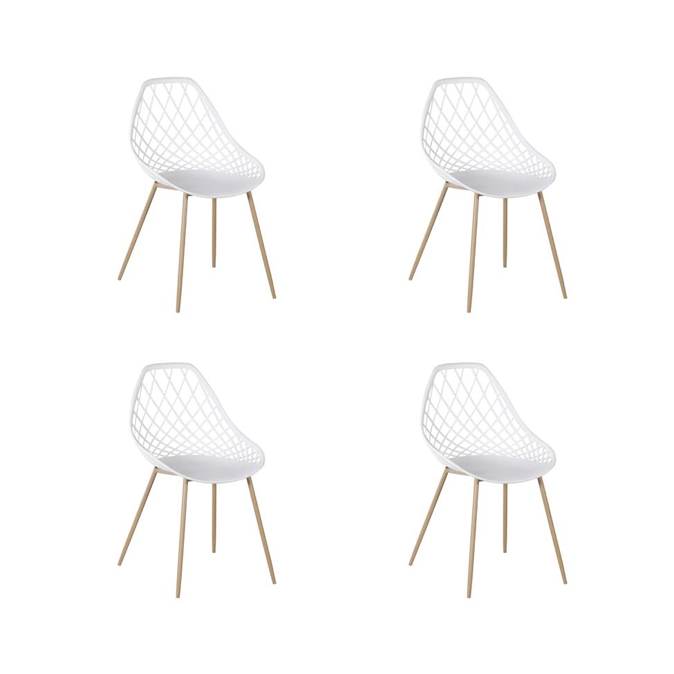 Conjunto com 4 Cadeiras Cloe Branco