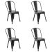 Conjunto com 4 Cadeiras Iron I Preto