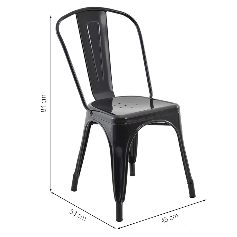 Conjunto com 4 Cadeiras Iron I Preto