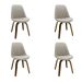 Conjunto com 4 Cadeiras Lis Cru