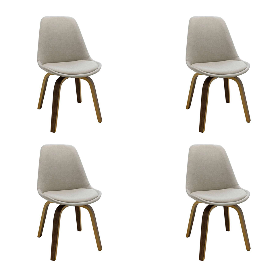 Conjunto com 4 Cadeiras Lis Cru