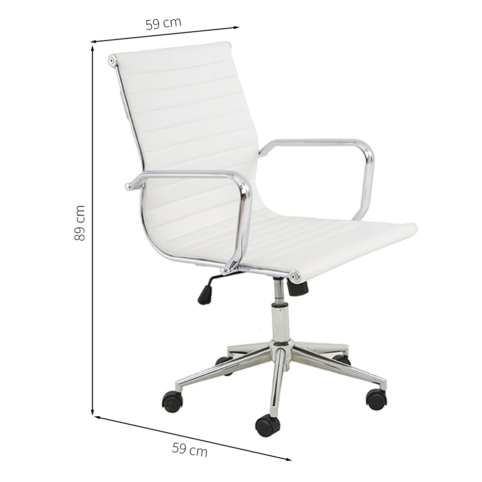 Conjunto com 4 Cadeiras de Escritório Sevilha I Branco