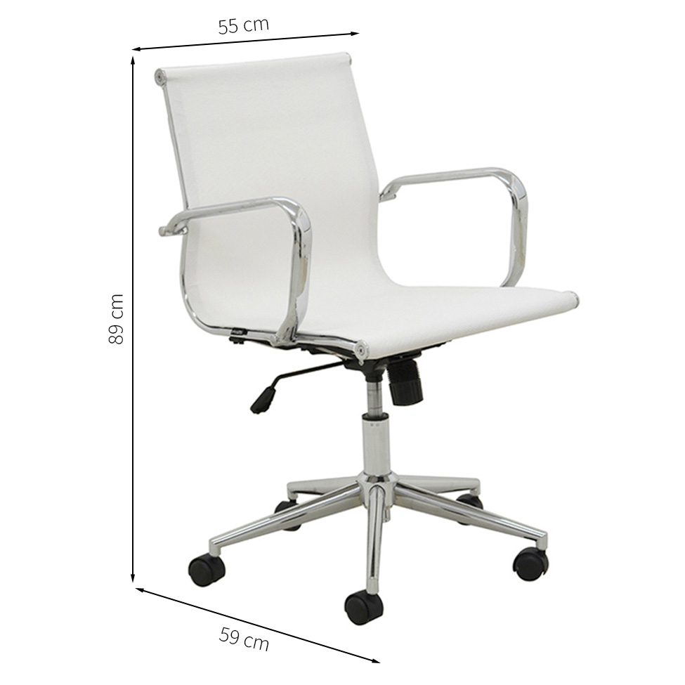 Conjunto com 4 Cadeiras de Escritório Sevilha II Branco