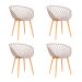 Conjunto com 4 Cadeiras de Jantar Clarice Bege