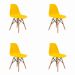 Conjunto com 4 Cadeiras de Jantar Eiffel Amarelo