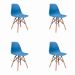 Conjunto com 4 Cadeiras de Jantar Eiffel Azul
