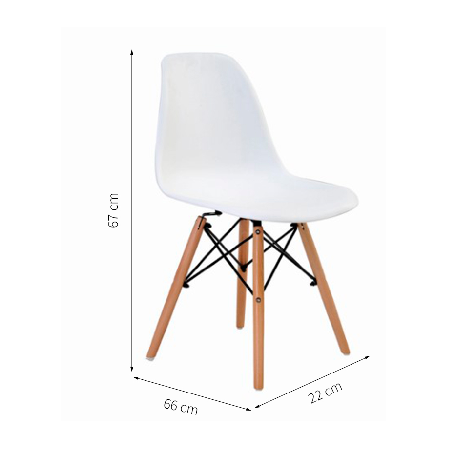 Conjunto com 4 Cadeiras de Jantar Eiffel Branco
