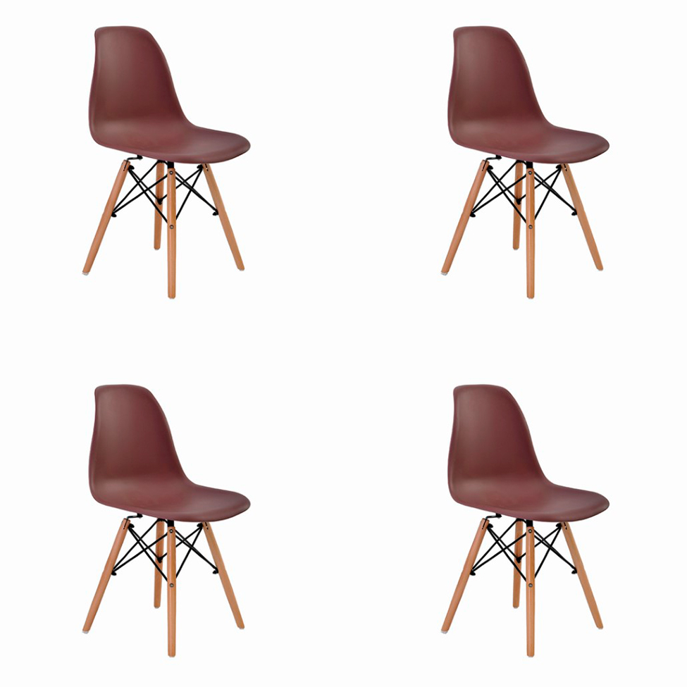 Conjunto com 4 Cadeiras de Jantar Eiffel Café