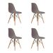 Conjunto com 4 Cadeiras de Jantar Eiffel Cinza