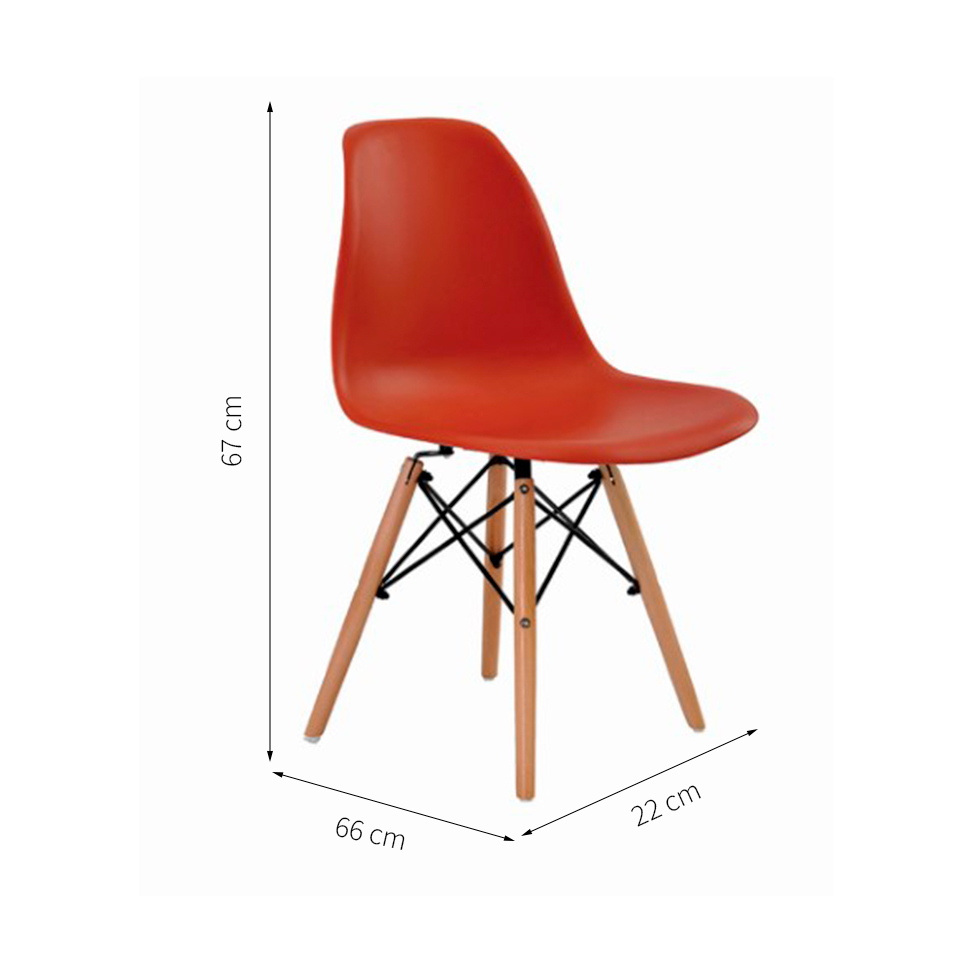 Conjunto com 4 Cadeiras de Jantar Eiffel Laranja Telha