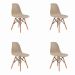 Conjunto com 4 Cadeiras de Jantar Eiffel Nude