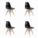 Conjunto com 4 Cadeiras de Jantar Eiffel Preto