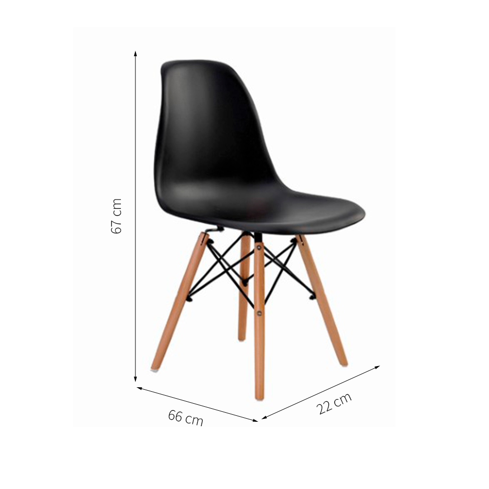 Conjunto com 4 Cadeiras de Jantar Eiffel Preto