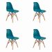 Conjunto com 4 Cadeiras de Jantar Eiffel Verde Petróleo