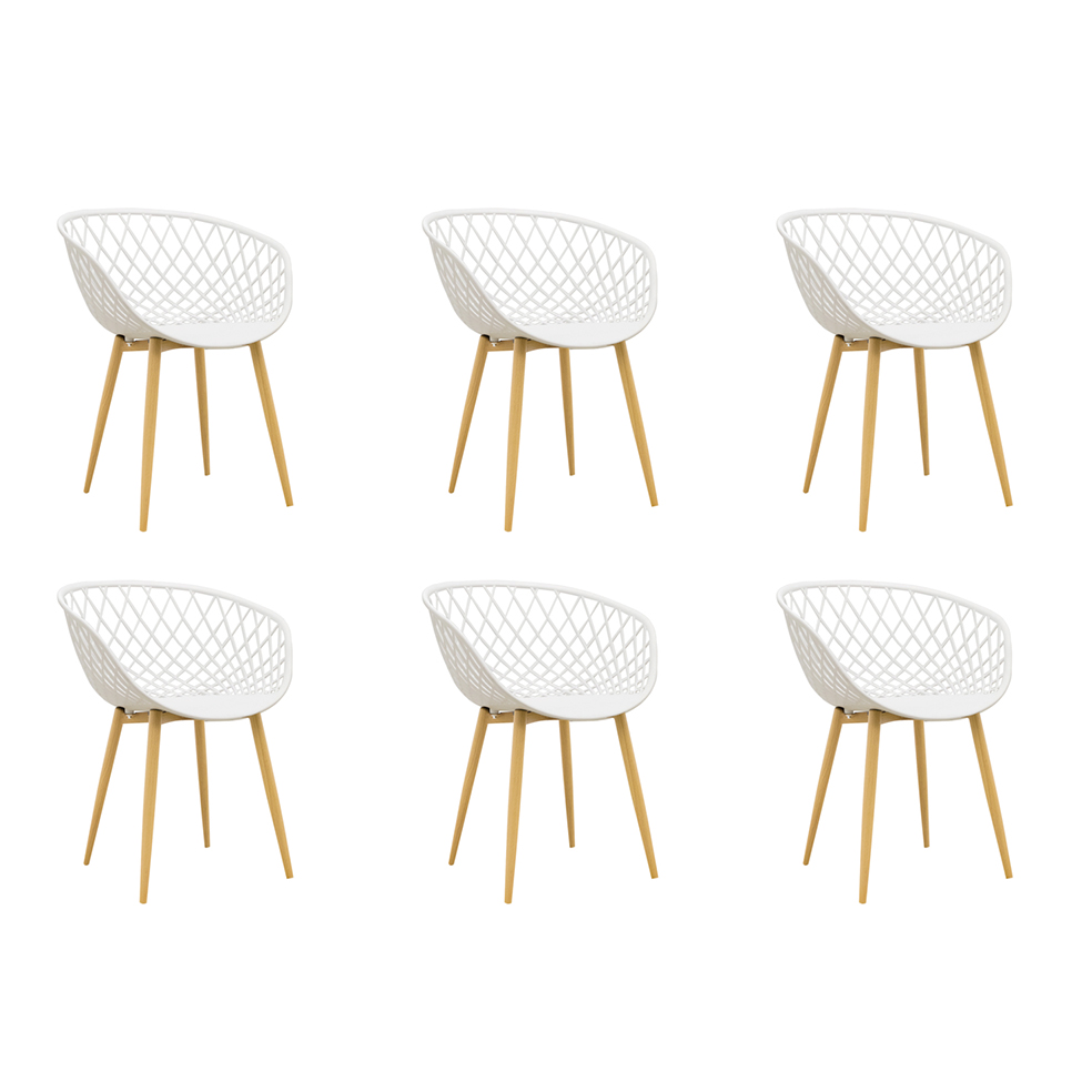 Conjunto com 6 Cadeiras Clarice Branco