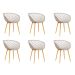 Conjunto com 6 Cadeiras Clarice Nude
