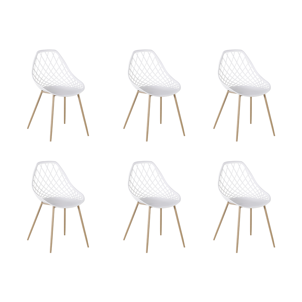 Conjunto com 6 Cadeiras Cloe Branco