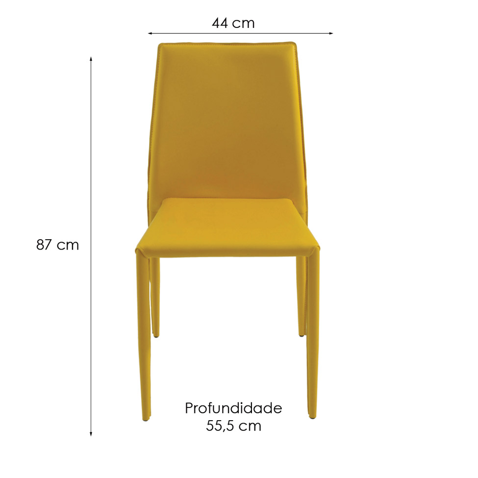Conjunto de 2 Cadeiras Amanda Amarela