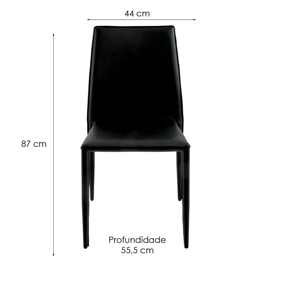 Conjunto de 2 Cadeiras Amanda I Preta