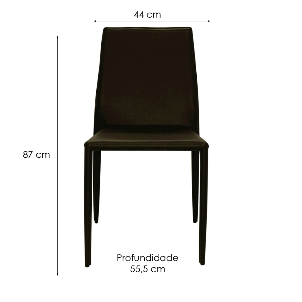 Conjunto de 2 Cadeiras Amanda Marrom