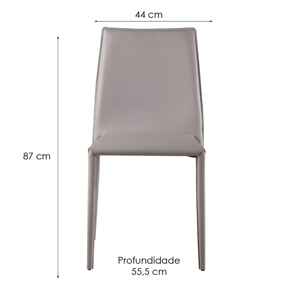 Conjunto de 2 Cadeiras Amanda Nude