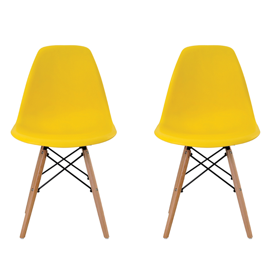 Conjunto de 2 Cadeiras Eiffel Amarela