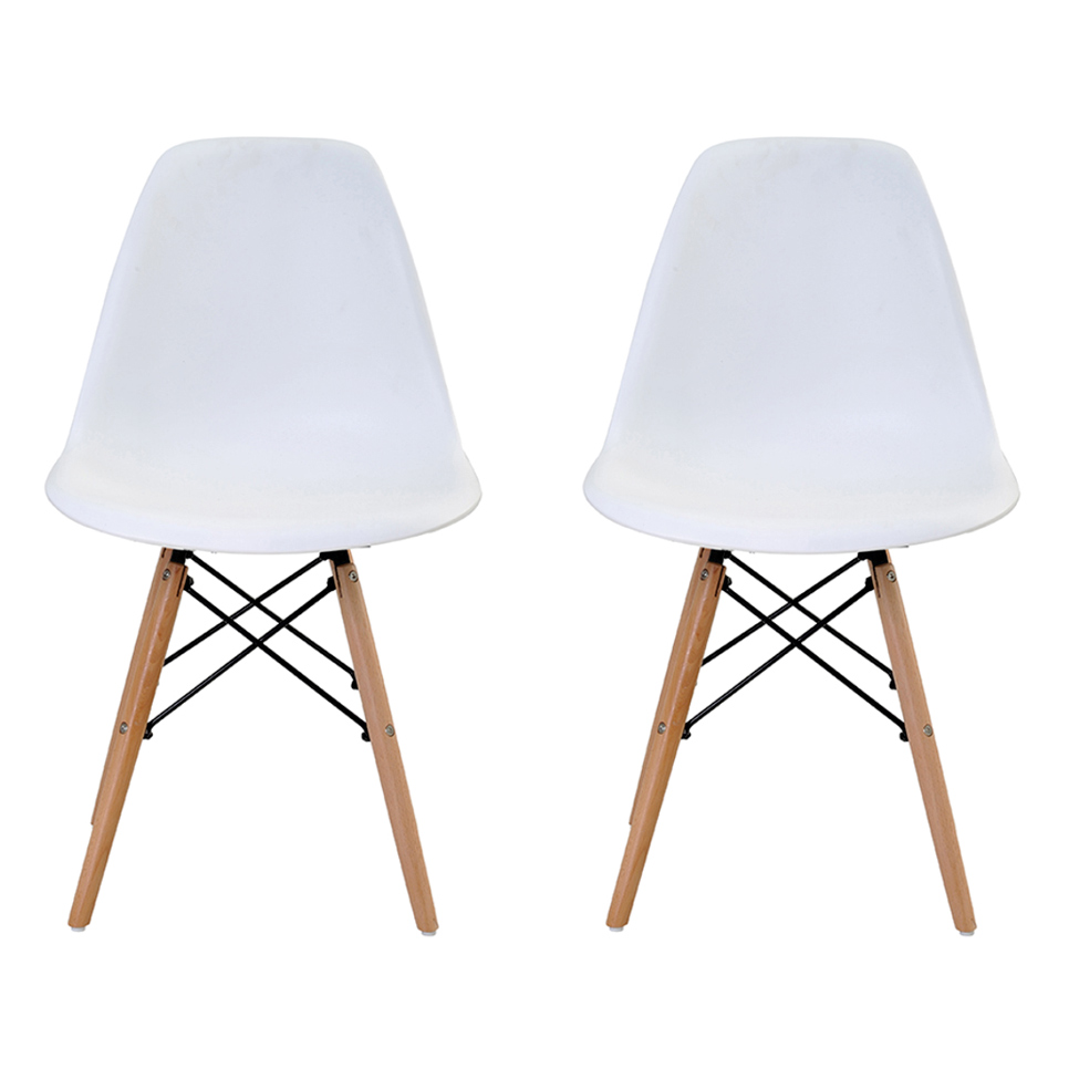 Conjunto de 2 Cadeiras Eiffel Branca