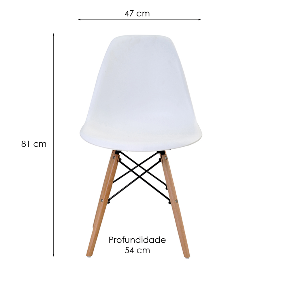 Conjunto de 2 Cadeiras Eiffel Branca