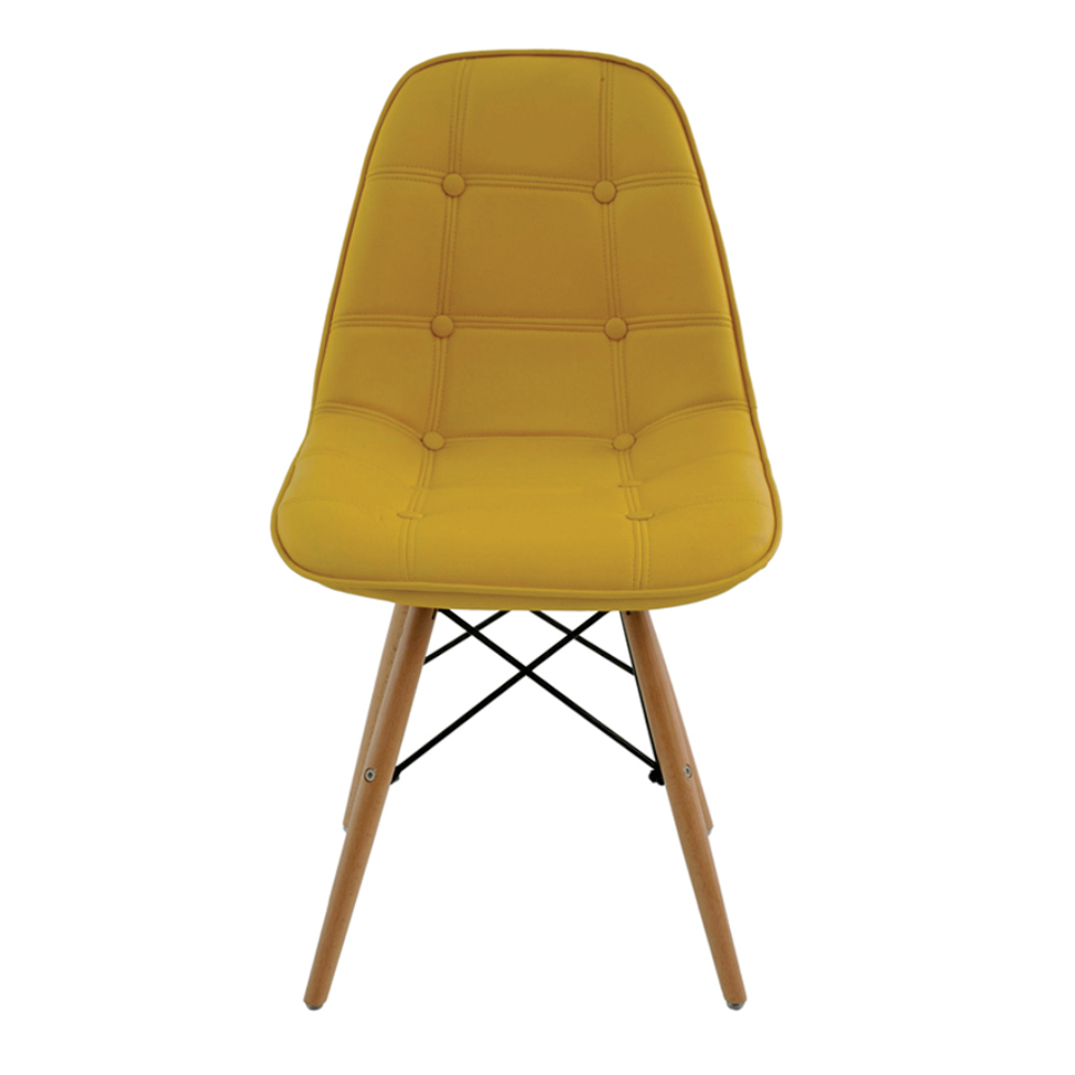 Conjunto de 2 Cadeiras Eiffel Estofada Amarela