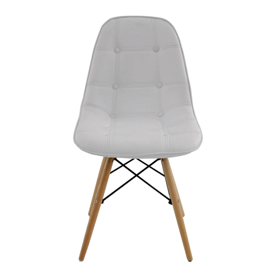 Conjunto de 2 Cadeiras Eiffel Estofada Branca