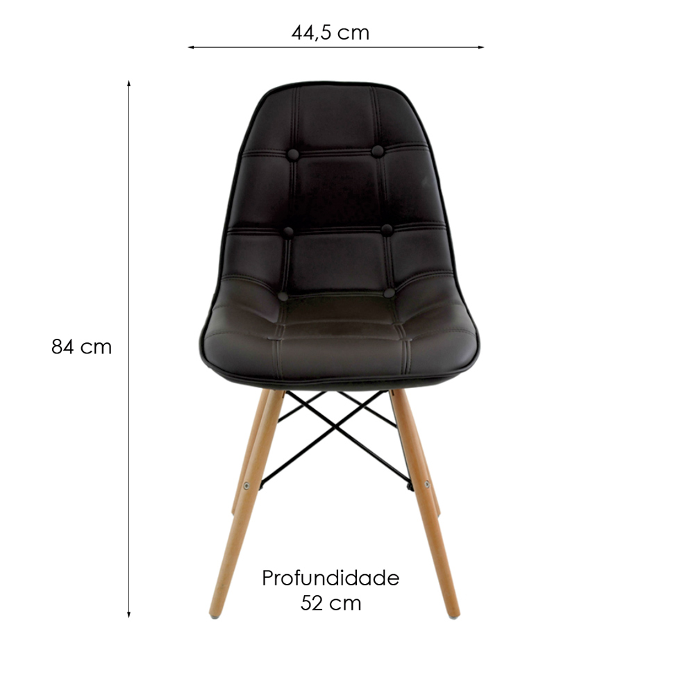 Conjunto de 2 Cadeiras Eiffel Marrom