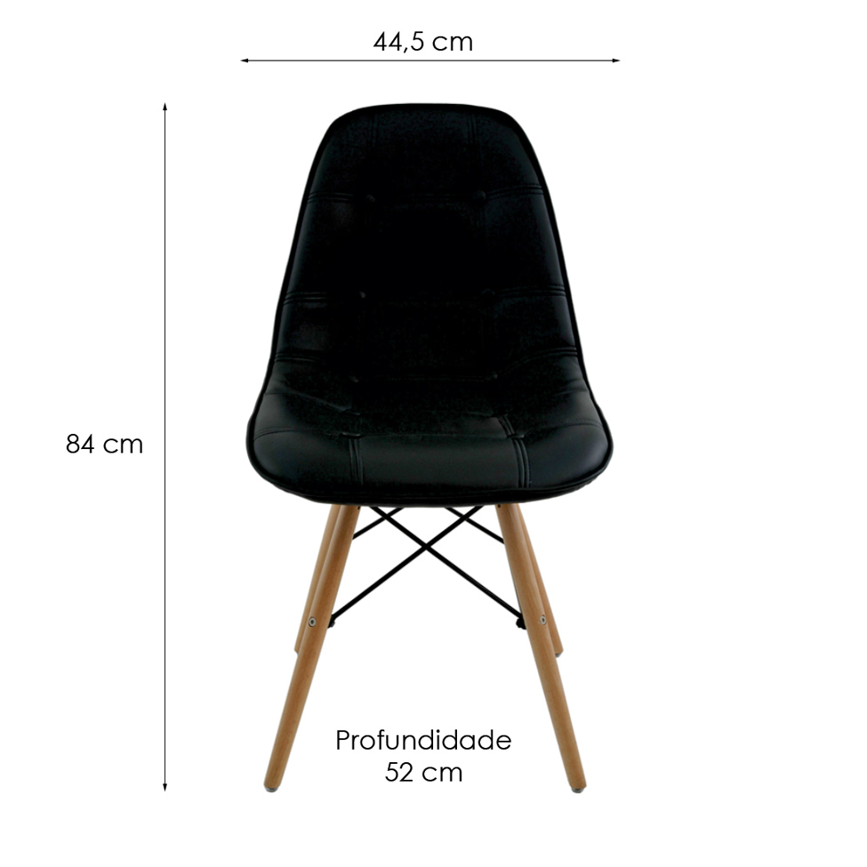 Conjunto de 2 Cadeiras Eiffel Preto