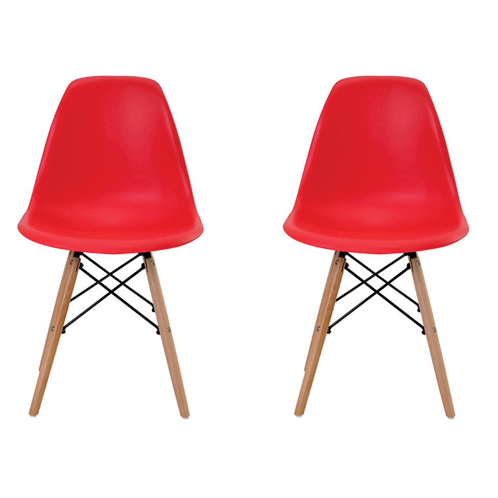 Conjunto de 2 Cadeiras Eiffel Vermelha