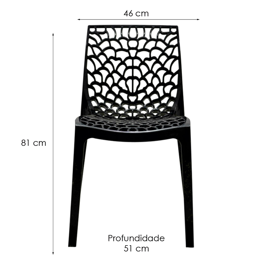 Conjunto de 2 Cadeiras Gruv Preta