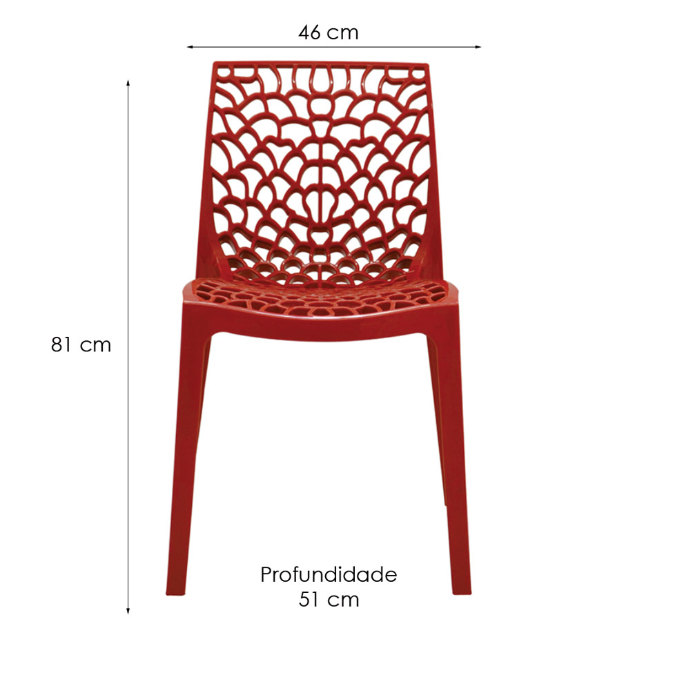 Conjunto de 2 Cadeiras Gruv Vermelha