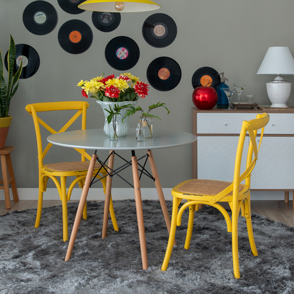Conjunto de 2 Cadeiras Katrina Amarela