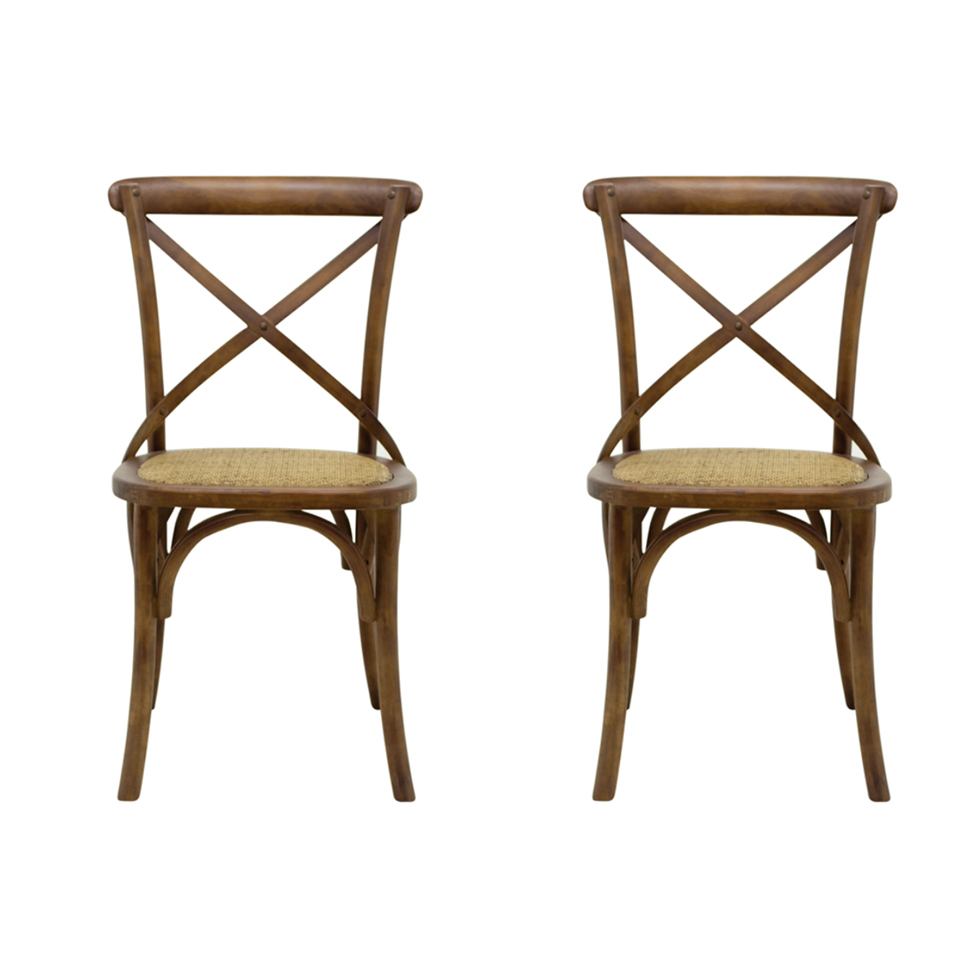 Conjunto de 2 Cadeiras Katrina Marrom Escuro