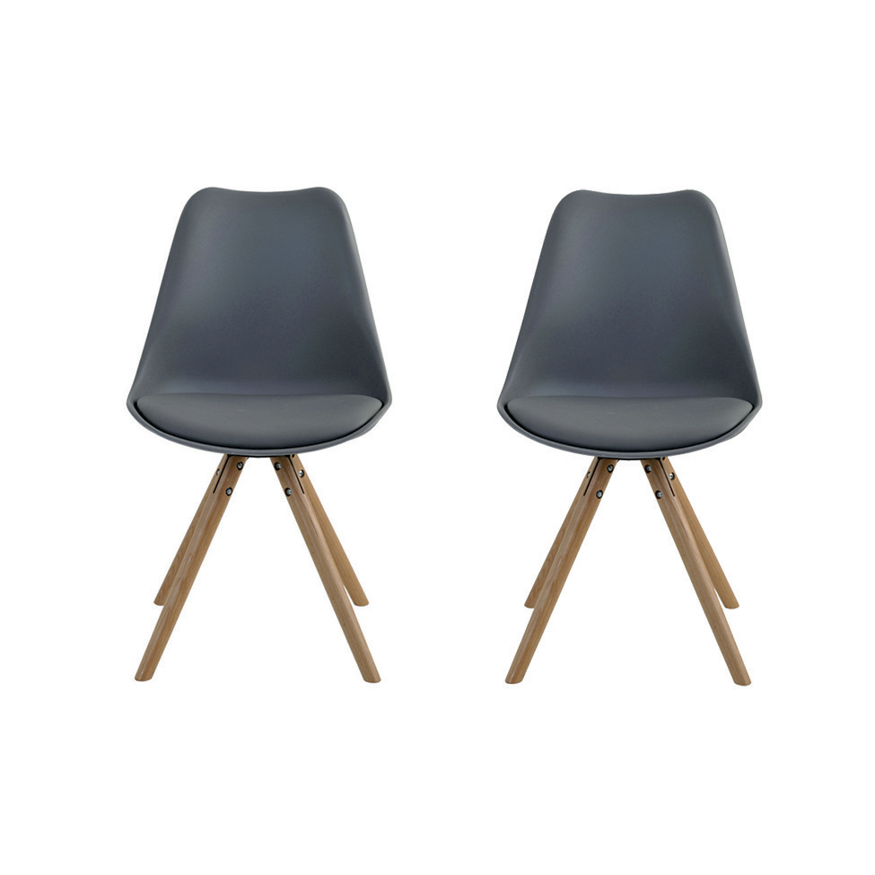 Conjunto de 2 Cadeiras Luisa Cinza