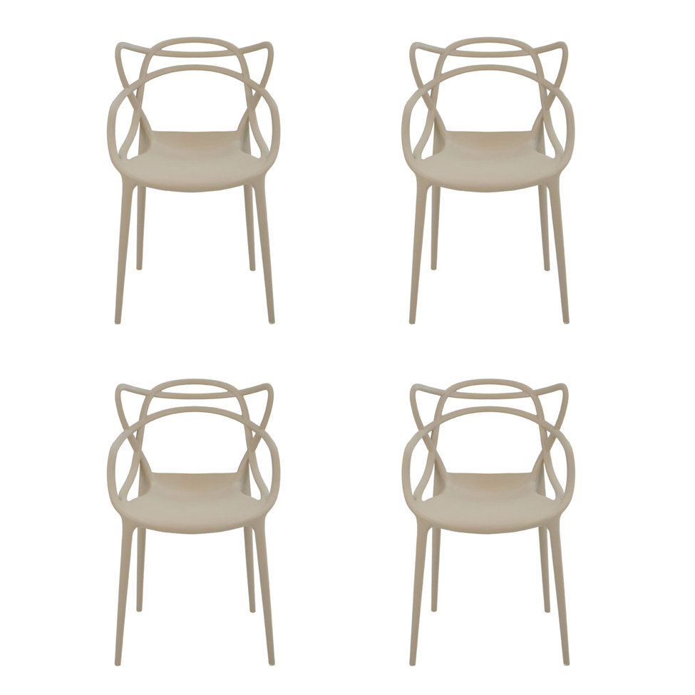 Conjunto de 4 Cadeiras Allegra II Nude