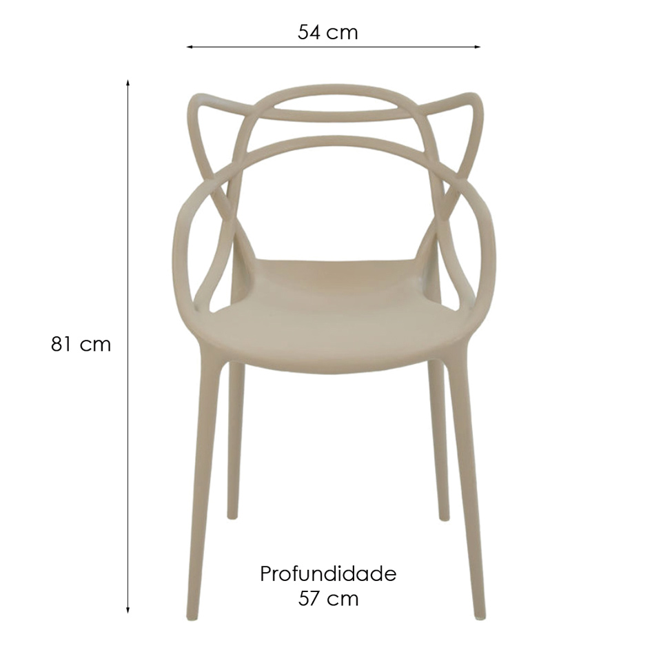 Conjunto de 4 Cadeiras Allegra II Nude